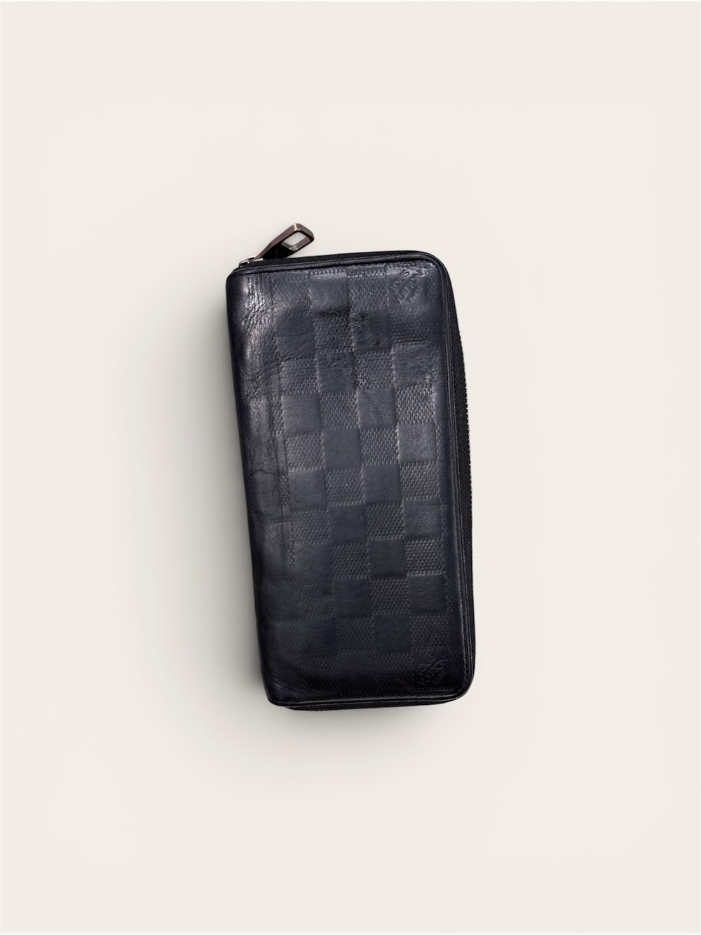 Louis Vuitton Black Damier Zip-Around Leather Wallet